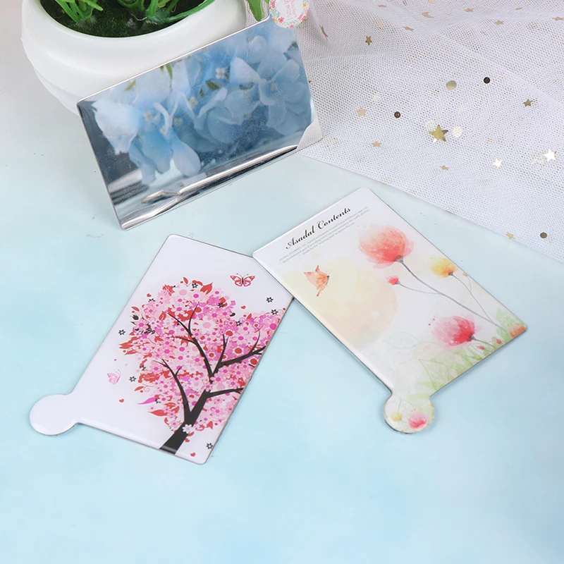 

Card Style Pocket Mirror Makeup Mini Travel Stainless Steel Unbreakable Design espejo de maquillaje